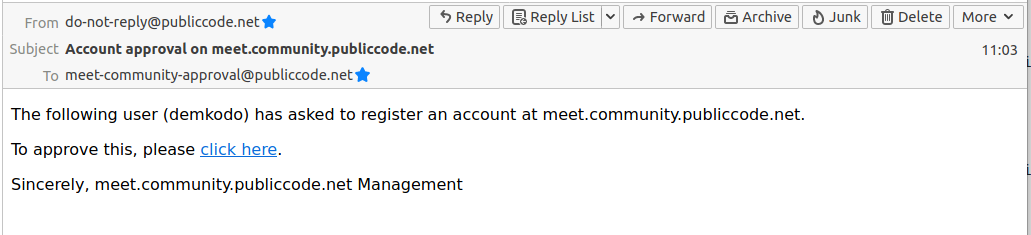 Admin email